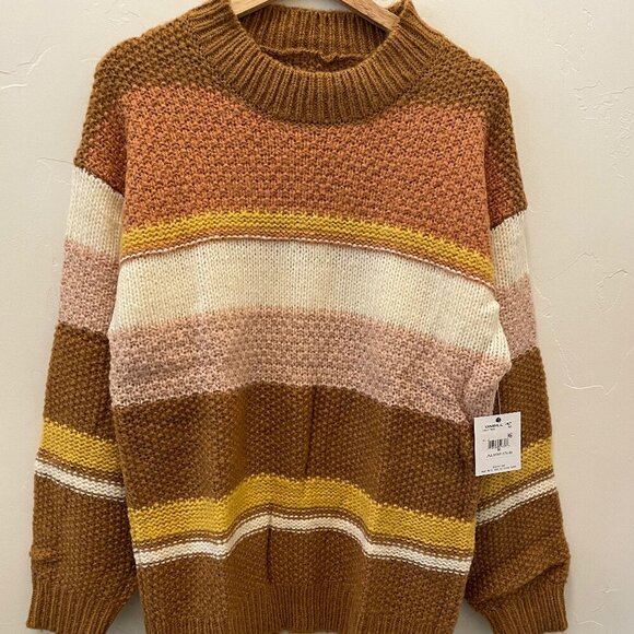 O'NEIL BILLIE STRIPE MOCKNECK OVERSIZED SWEATER NWT - Picture 6 of 7